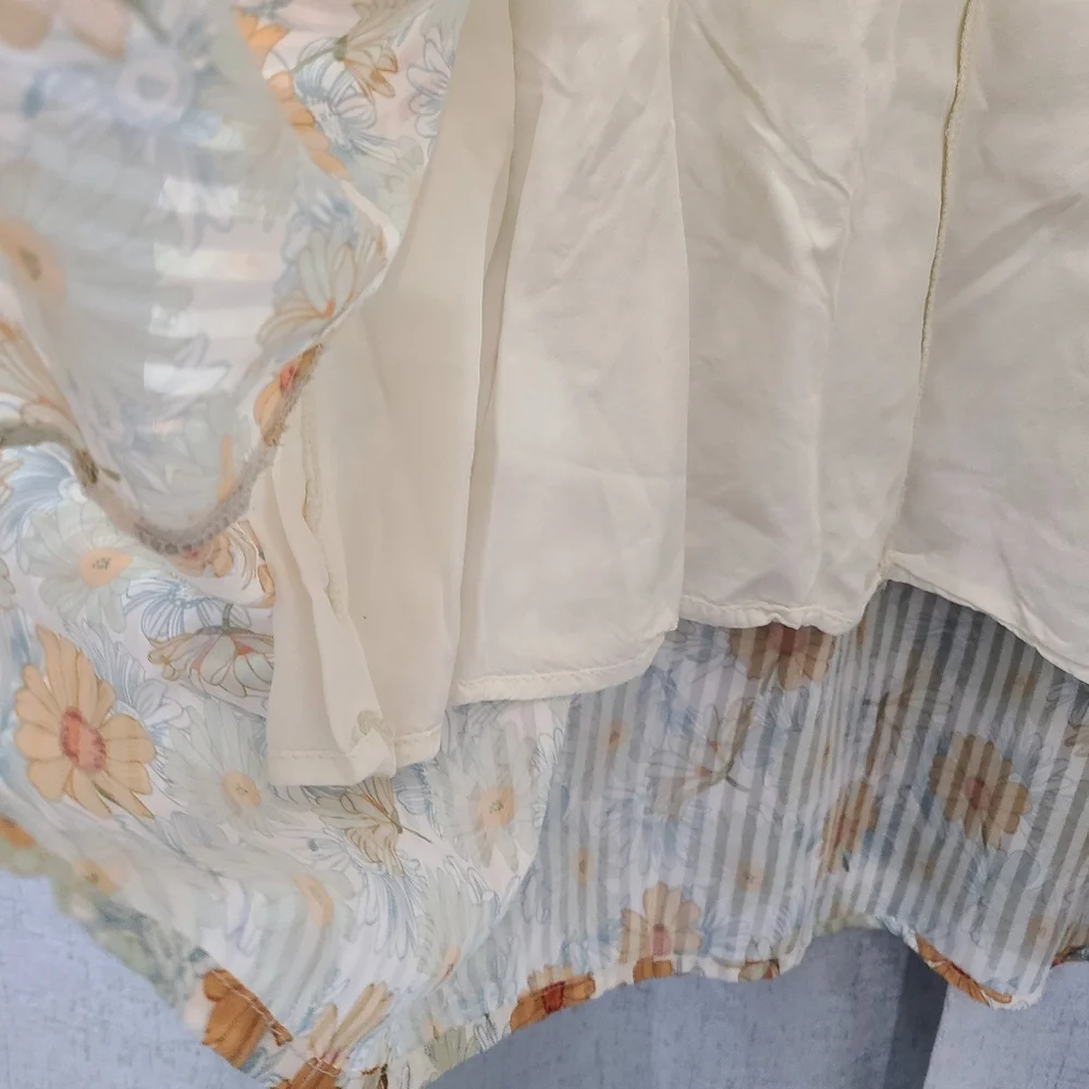 Hayden A-Line Midi Floral Skirt Casual‎ Resort Wear Sz M Lined